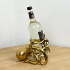 Metal Octopus Wine Bottle Holder - Gold