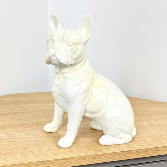 24cm White French Bulldog Ornament – Resin