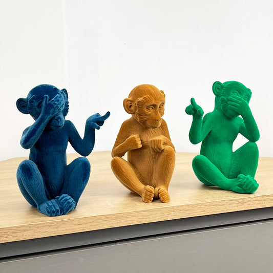 Set of 3 Cheeky ‘Who Farted’ Monkey Ornaments – Resin