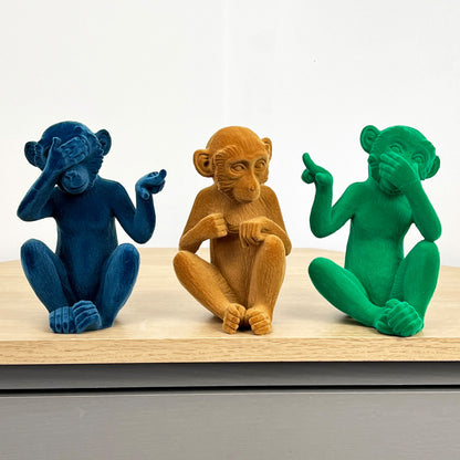 Set of 3 Cheeky ‘Who Farted’ Monkey Ornaments – Resin