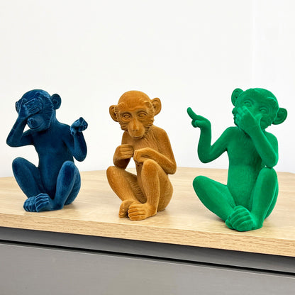 Set of 3 Cheeky ‘Who Farted’ Monkey Ornaments – Resin