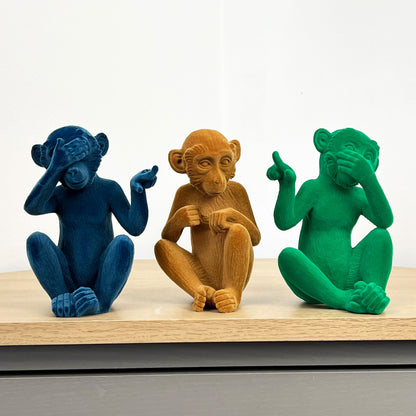 Set of 3 Cheeky ‘Who Farted’ Monkey Ornaments – Resin