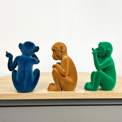 Set of 3 Cheeky ‘Who Farted’ Monkey Ornaments – Resin