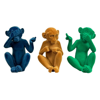 Set of 3 Cheeky ‘Who Farted’ Monkey Ornaments – Resin