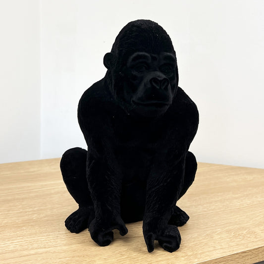 24.5cm Black Gorilla Ornament - Resin