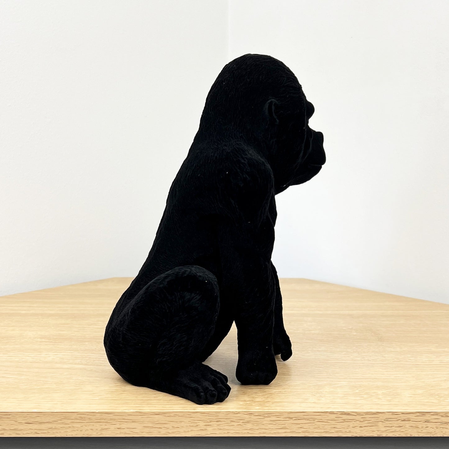 24.5cm Black Gorilla Ornament - Resin