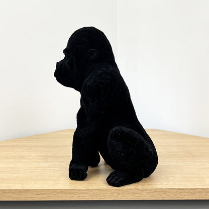 24.5cm Black Gorilla Ornament - Resin