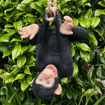 Upside Down Hanging Monkey Ornament - Resin