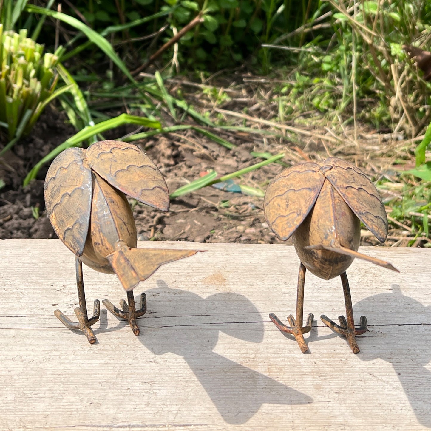 Pair of Metal Robin Garden Ornaments