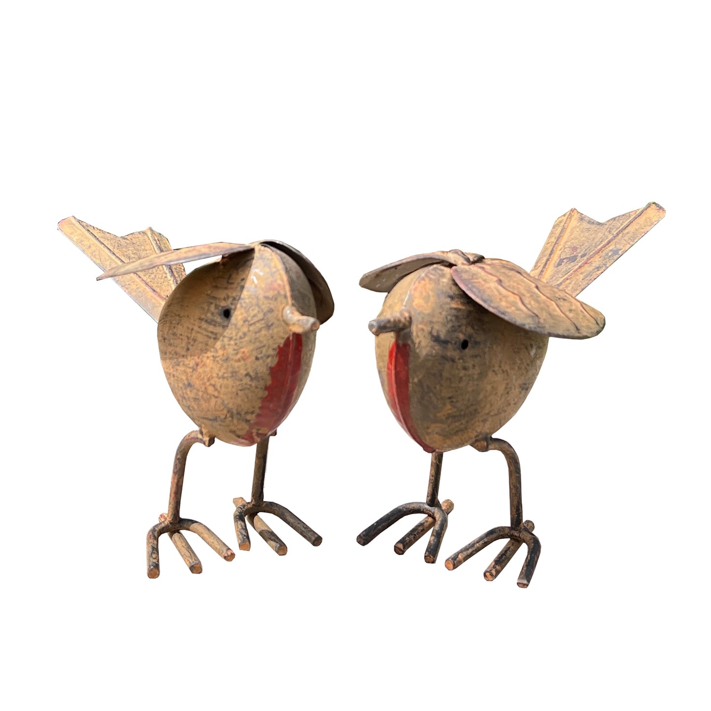 Pair of Metal Robin Garden Ornaments