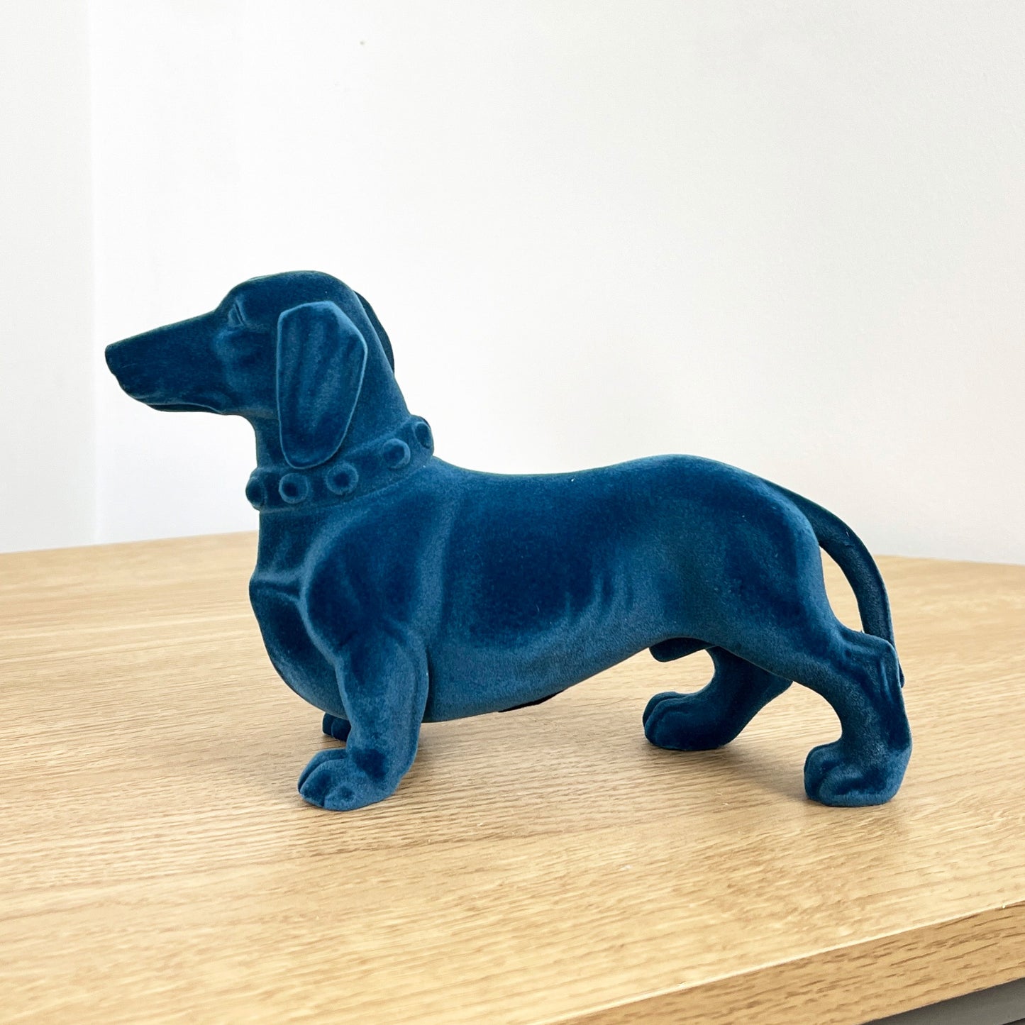 Blue Fabric Dachshund Ornament – Resin