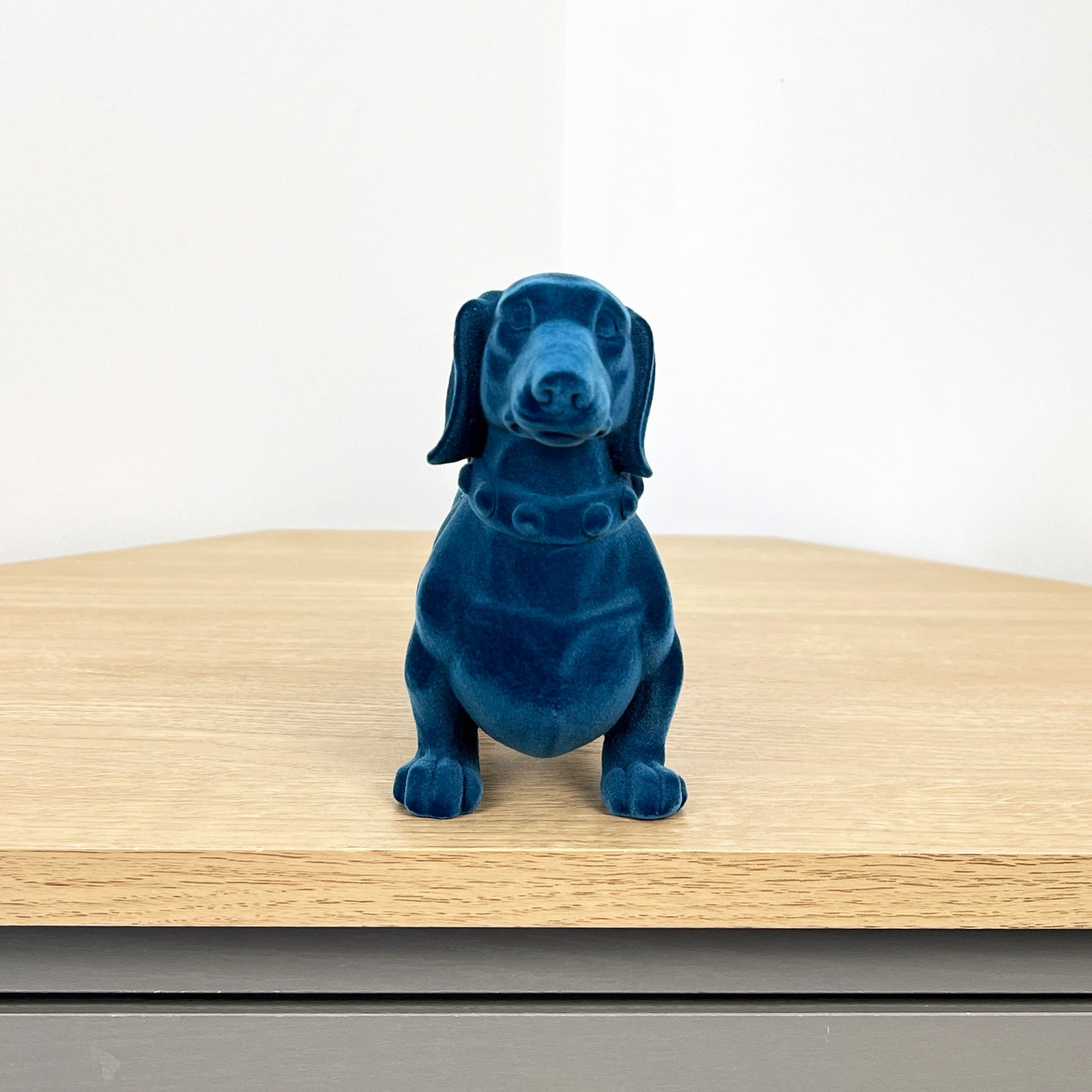 Blue Fabric Dachshund Ornament – Resin