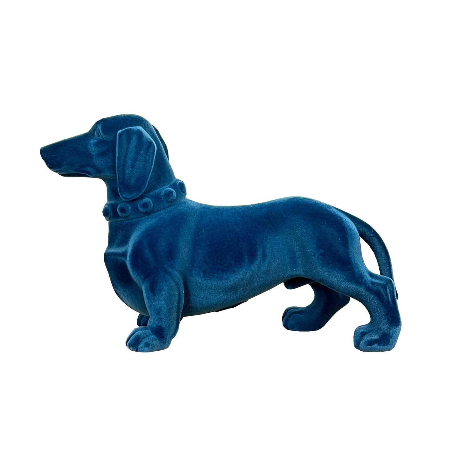 Blue Fabric Dachshund Ornament – Resin