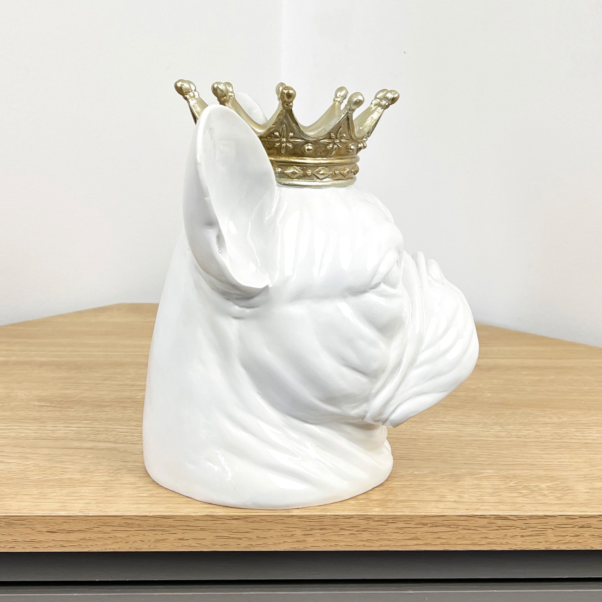 French Bulldog Head wearing Crown Ornament