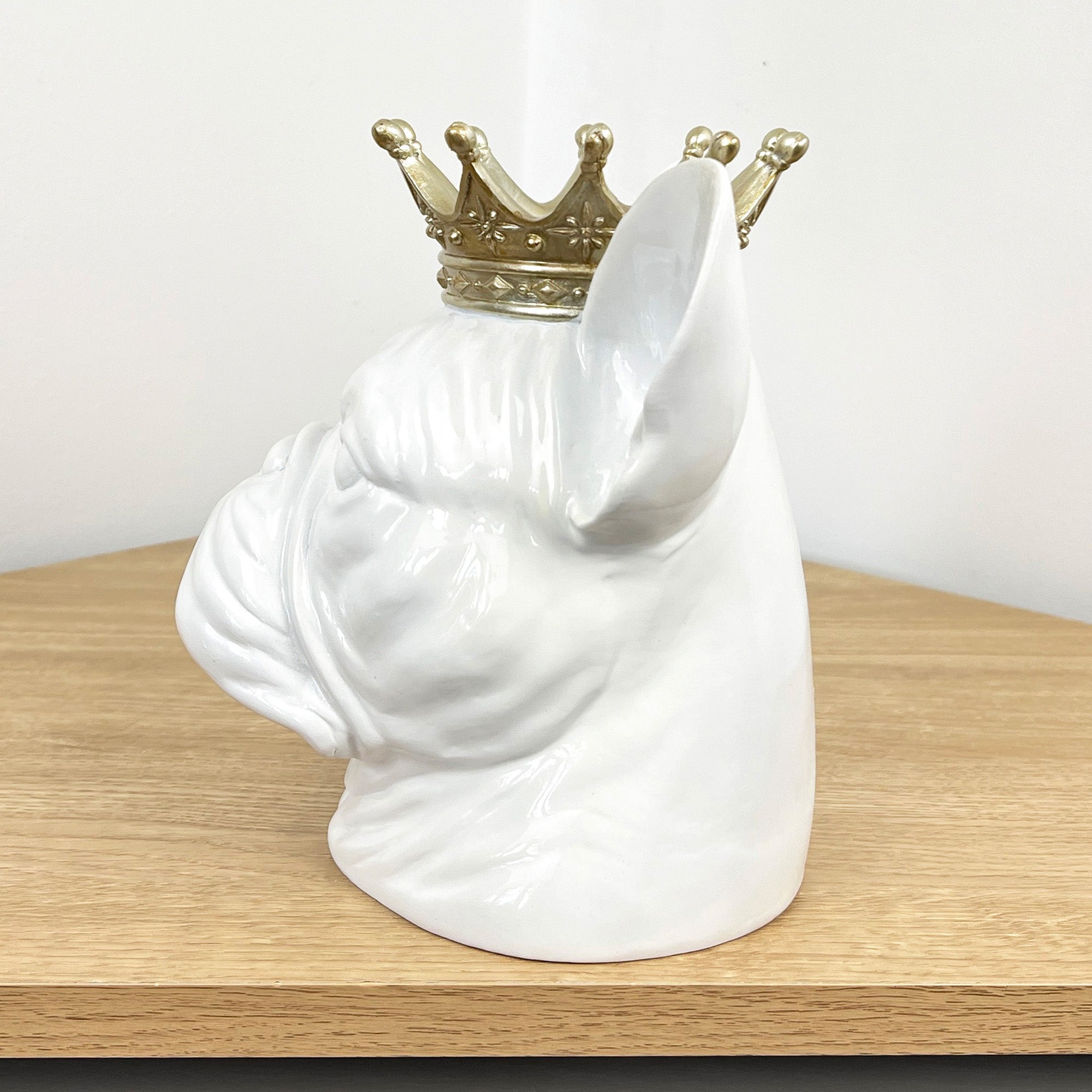 French Bulldog Head wearing Crown Ornament