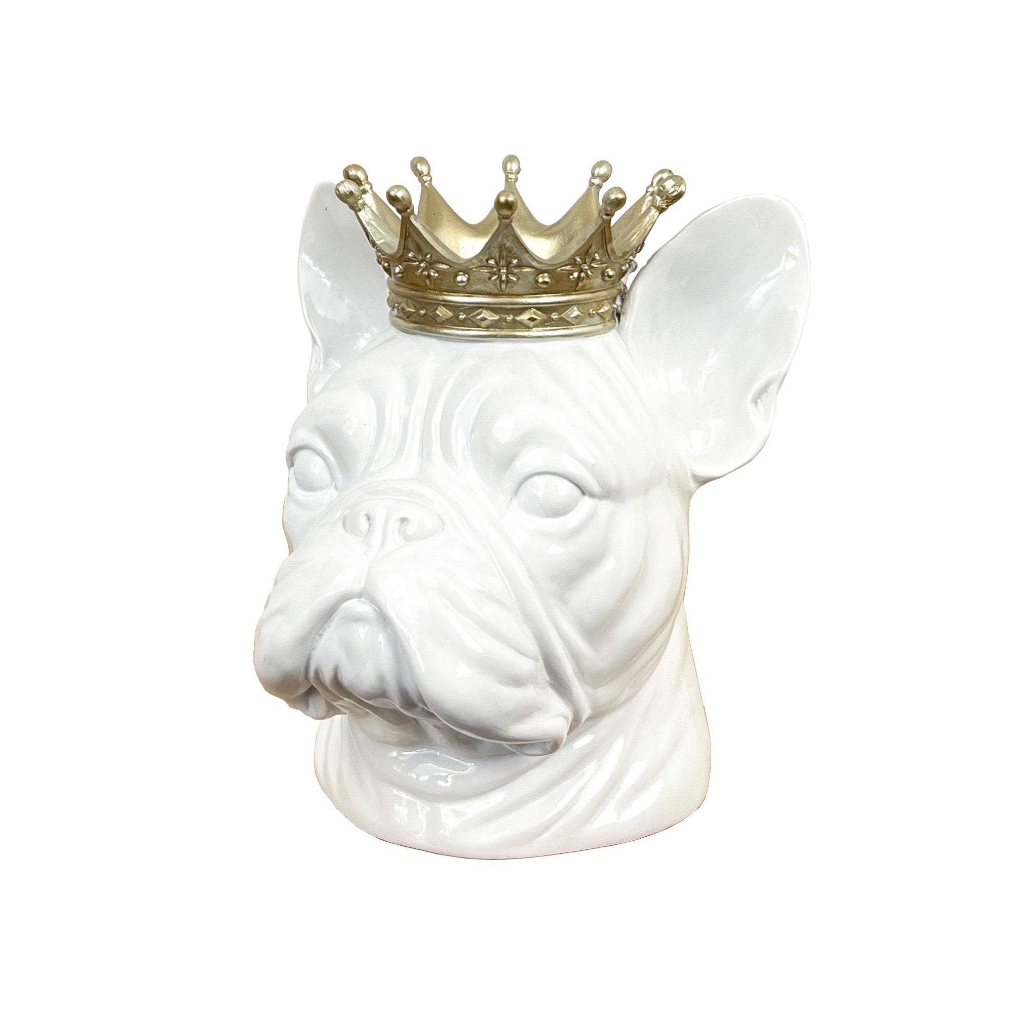 French Bulldog Head wearing Crown Ornament