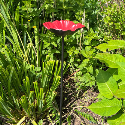 71.5cm Poppy Stake Bird Feeder Dish – Cast Iron