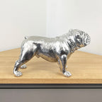 27.5cm Silver Bulldog Ornament - Resin