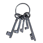 Large Bunch of Antique Style Jailer Keys