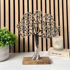 35cm Metal Tree of Life on Wood Ornament