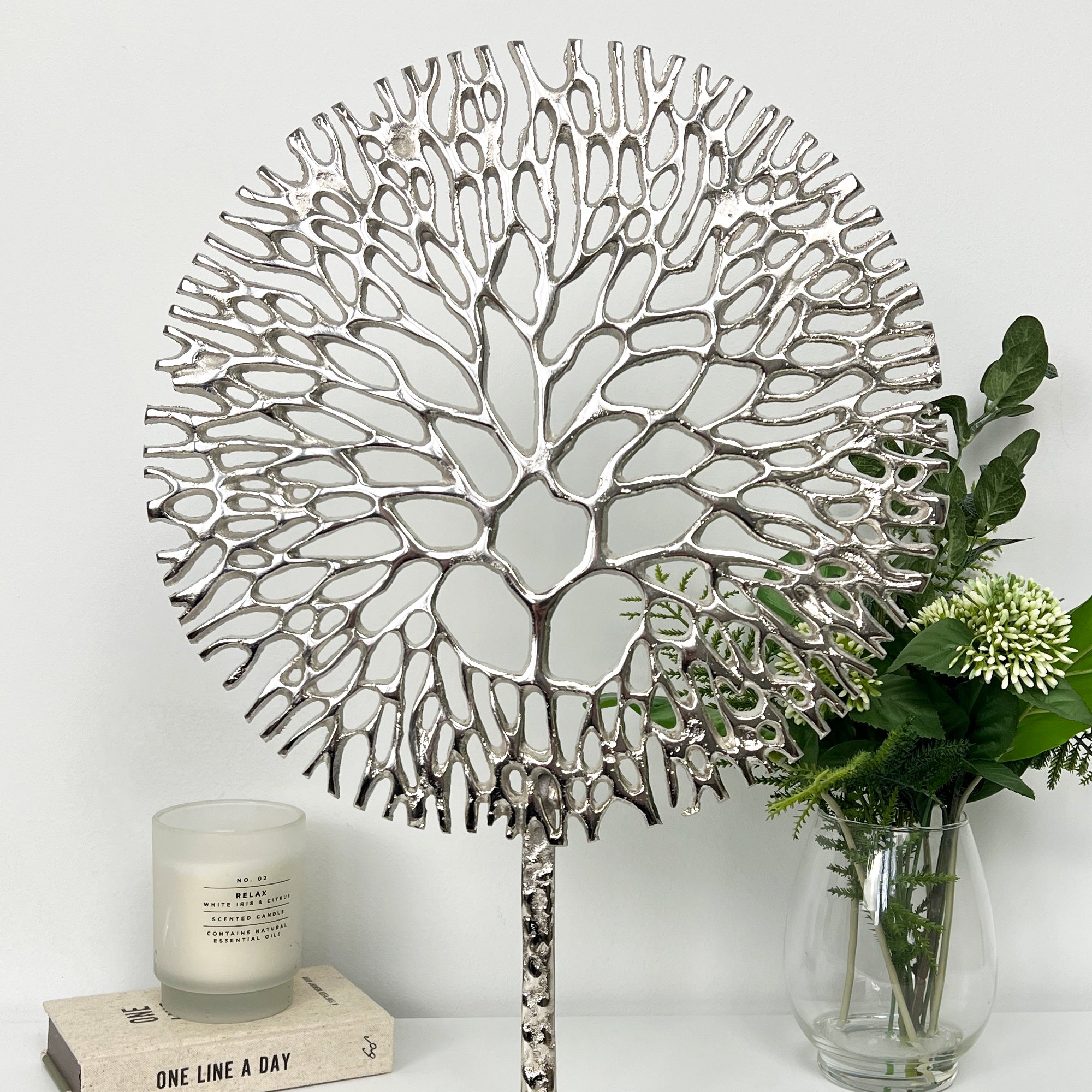 Silver Coral Sculpture, Height: 52.5cm