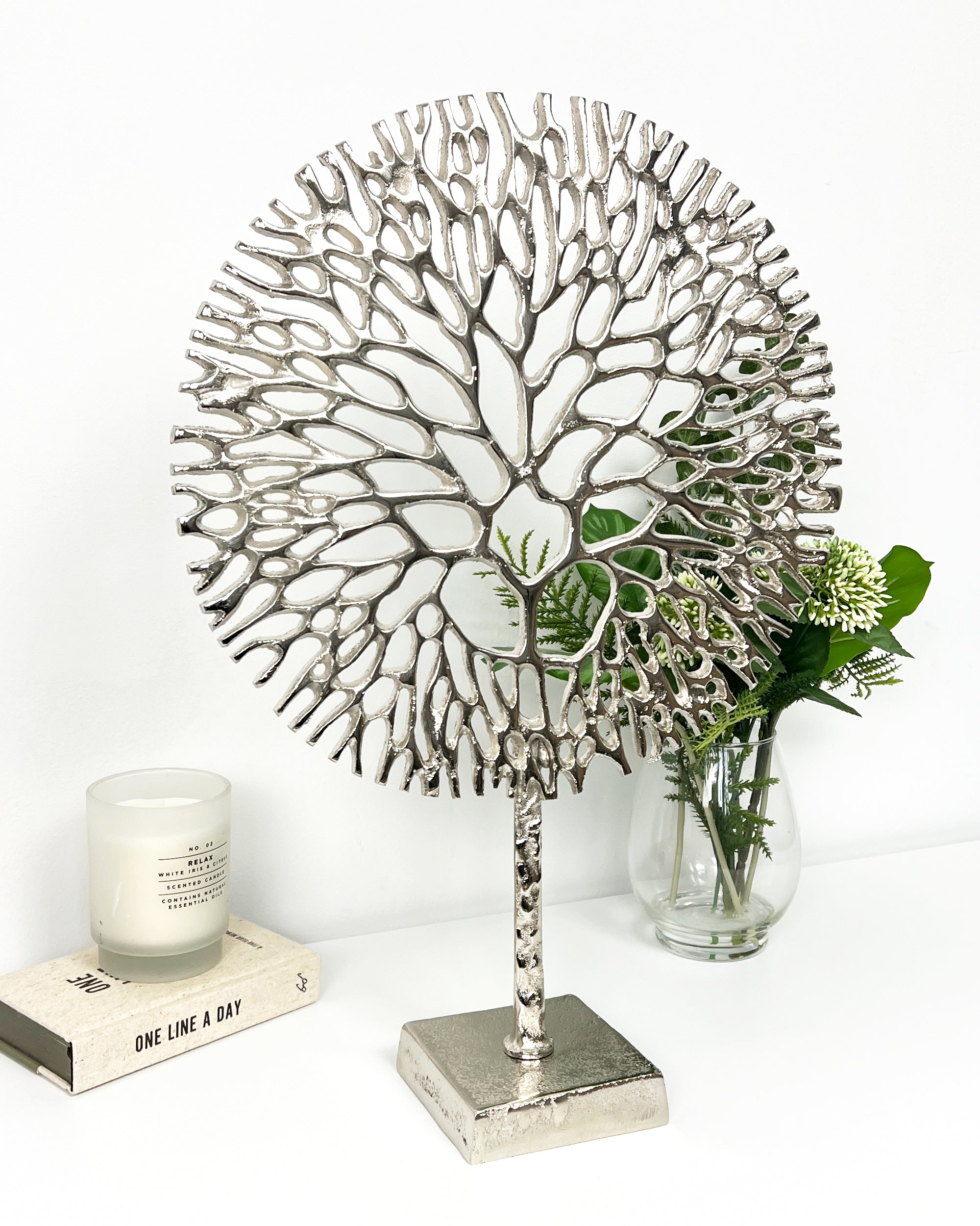 Silver Coral Sculpture, Height: 52.5cm