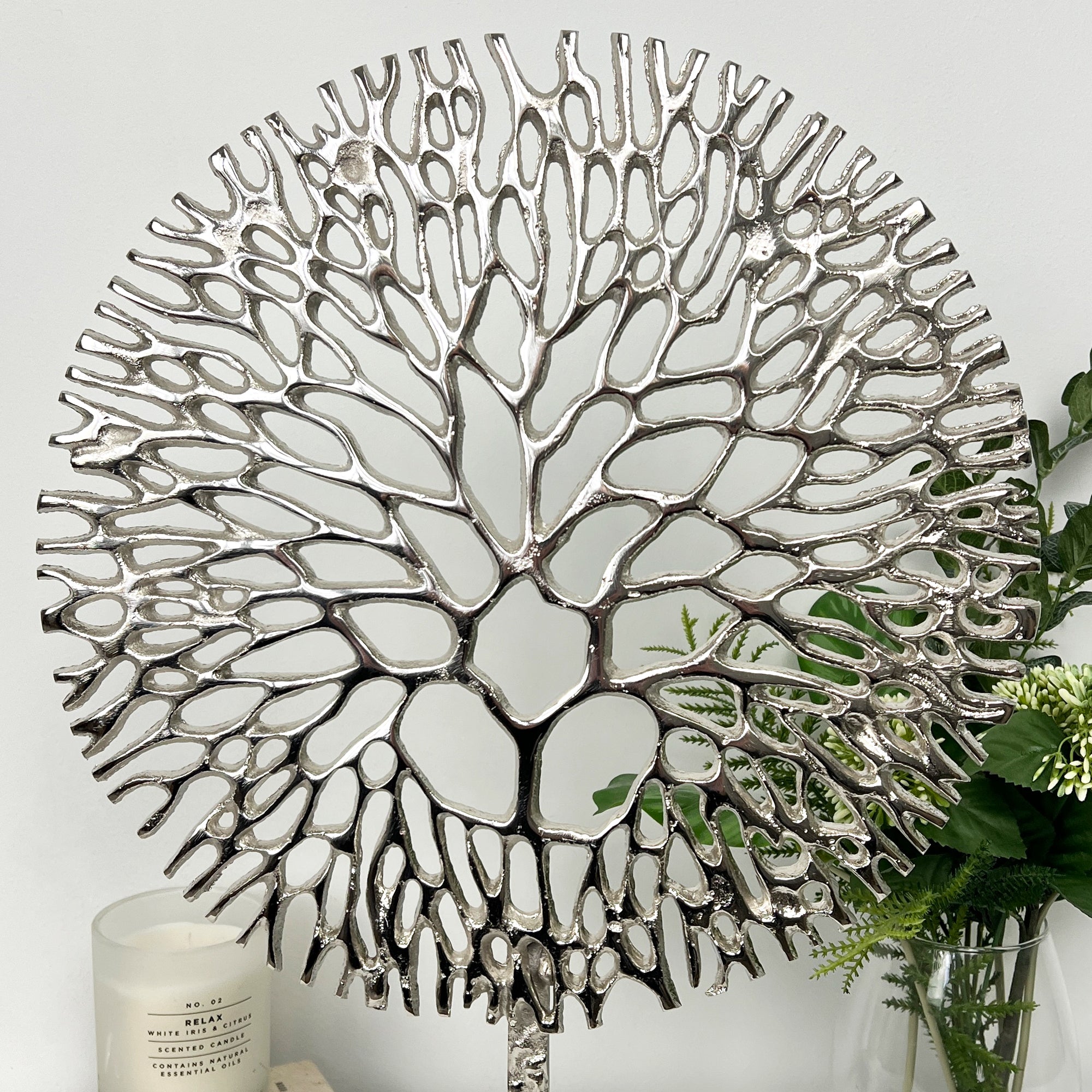 Silver Coral Sculpture, Height: 52.5cm