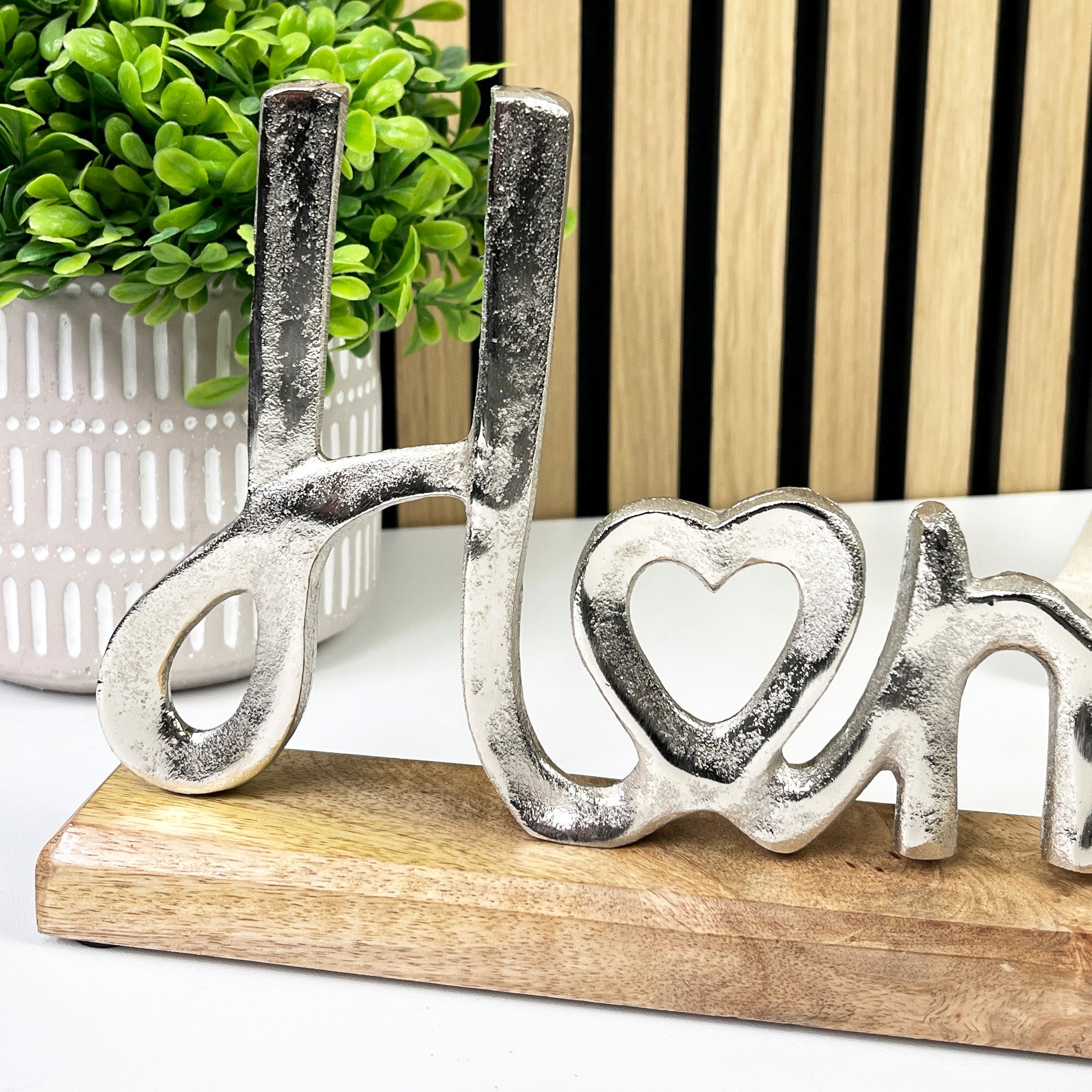 Silver HOME Word Ornament