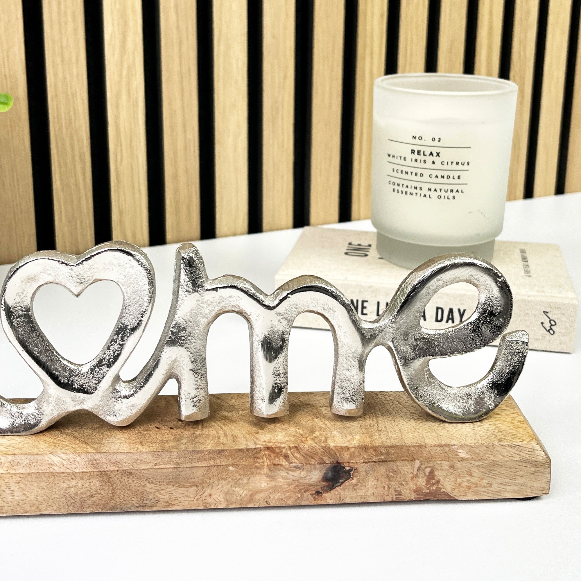 Silver HOME Word Ornament