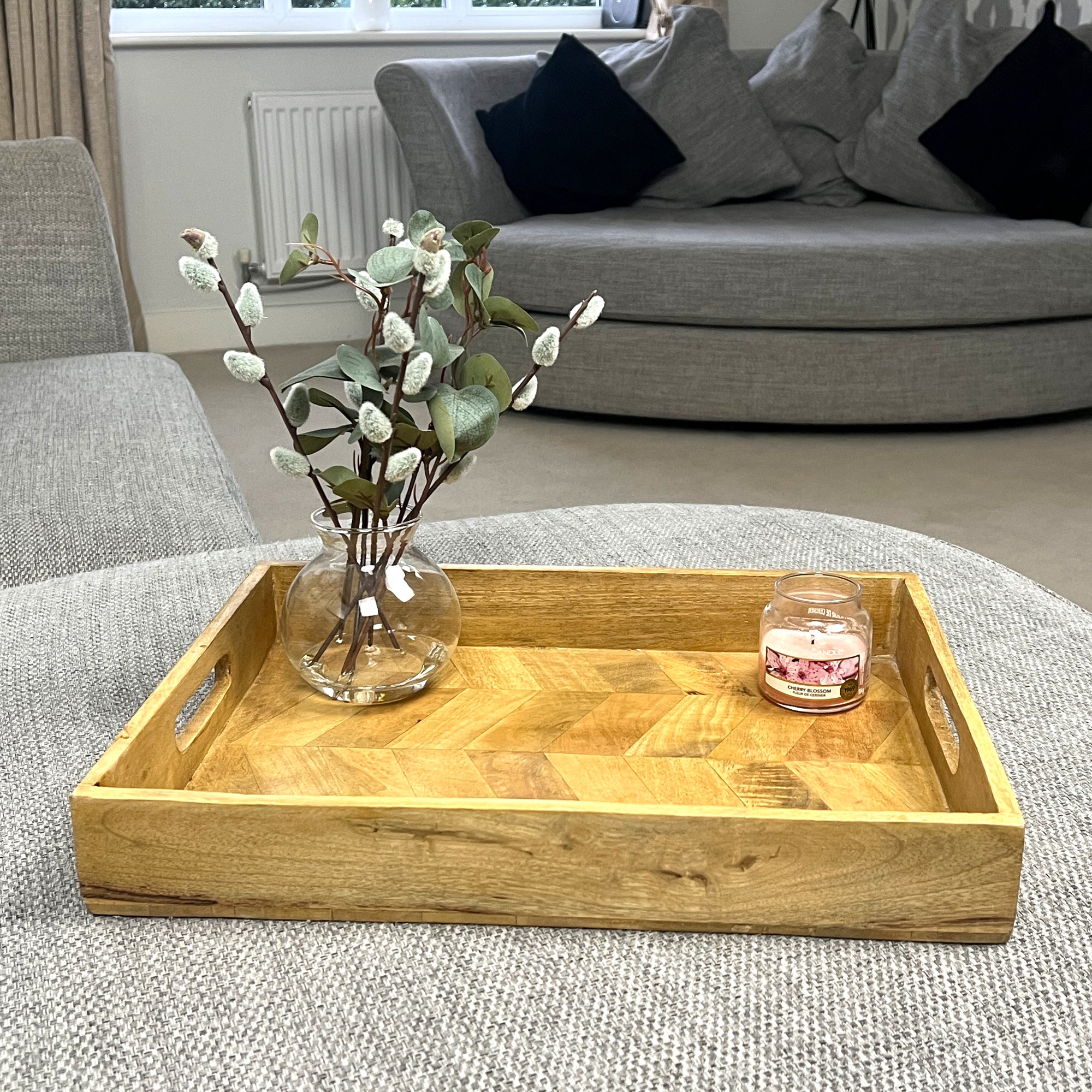 Rectangular Herringbone Pattern Tray