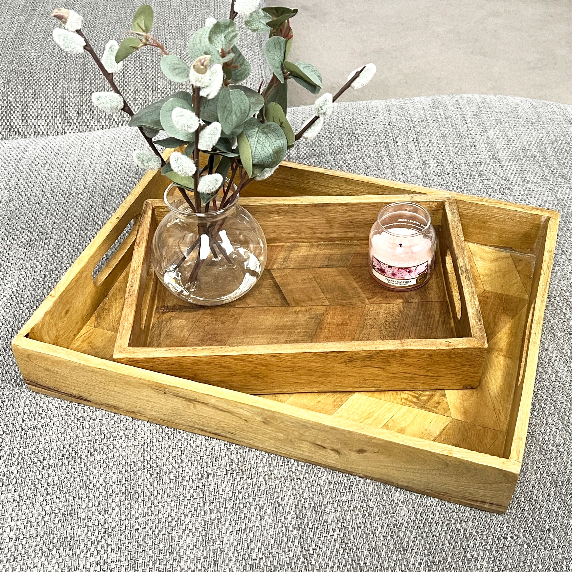 Rectangular Herringbone Pattern Tray