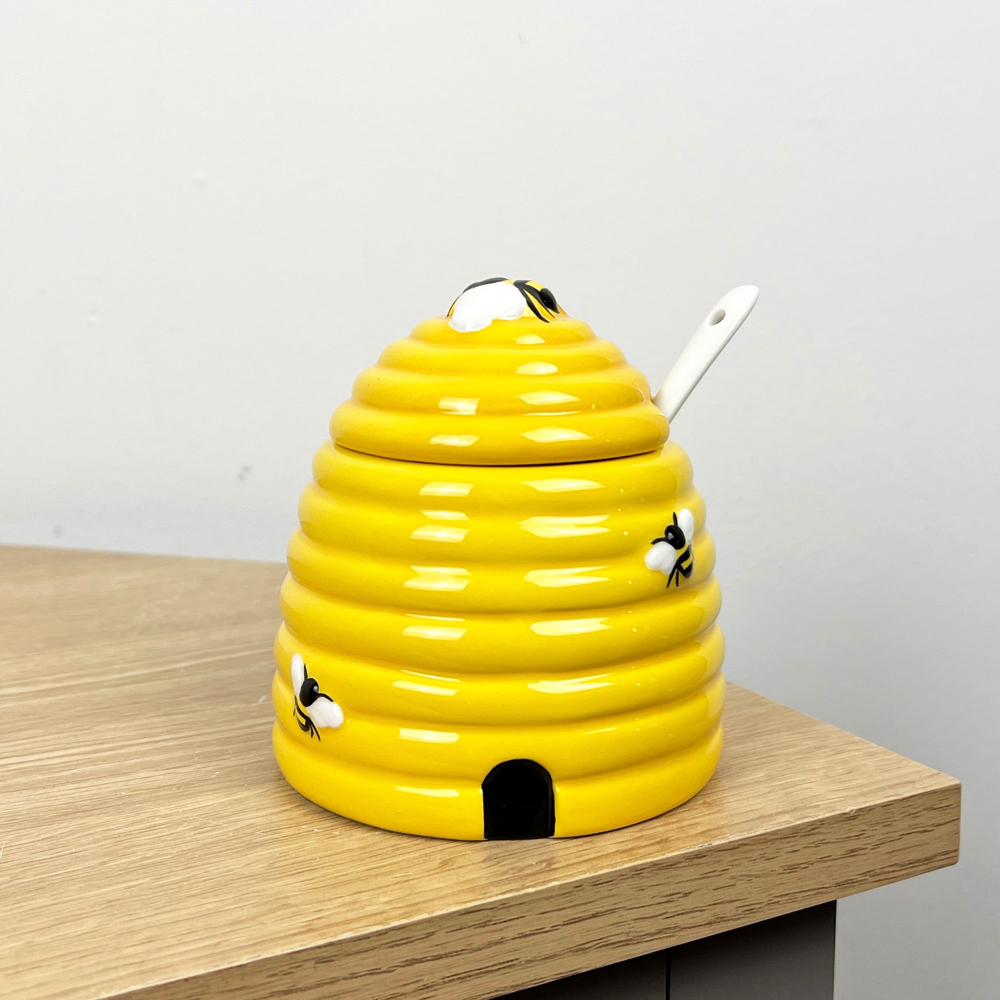 Ceramic Beehive Honey Pot with Spoon