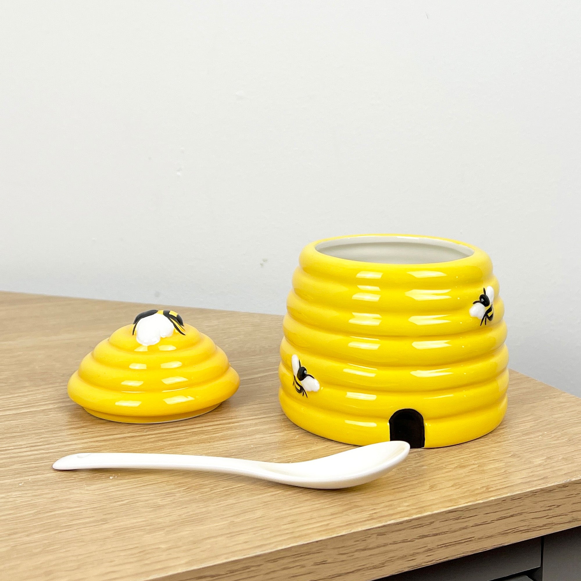 Ceramic Beehive Honey Pot with Spoon