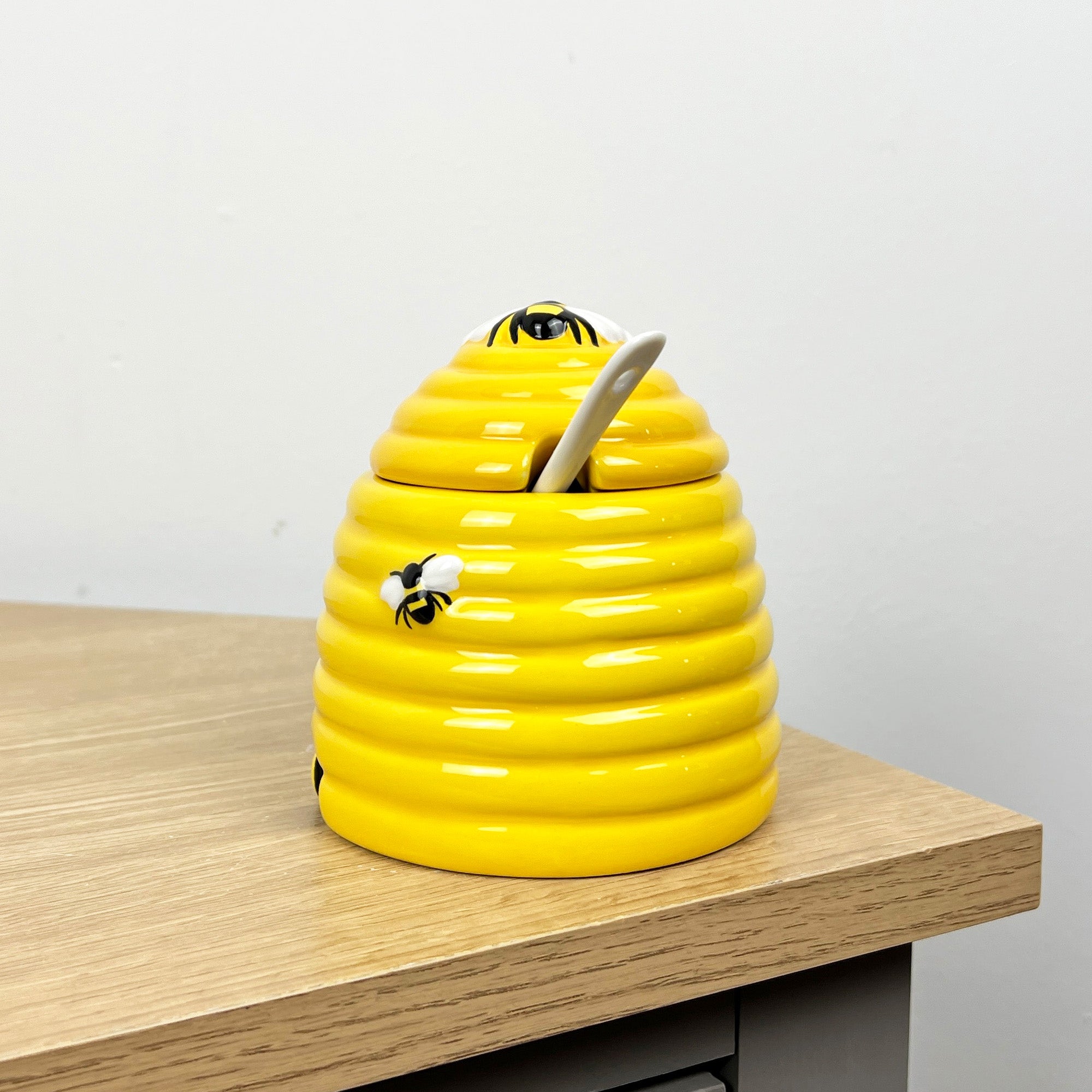 Ceramic Beehive Honey Pot with Spoon