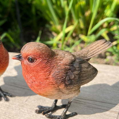 Set of 2 Robin Ornaments - Resin