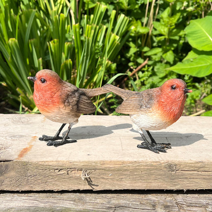 Set of 2 Robin Ornaments - Resin