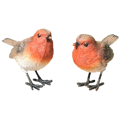 Set of 2 Robin Ornaments - Resin