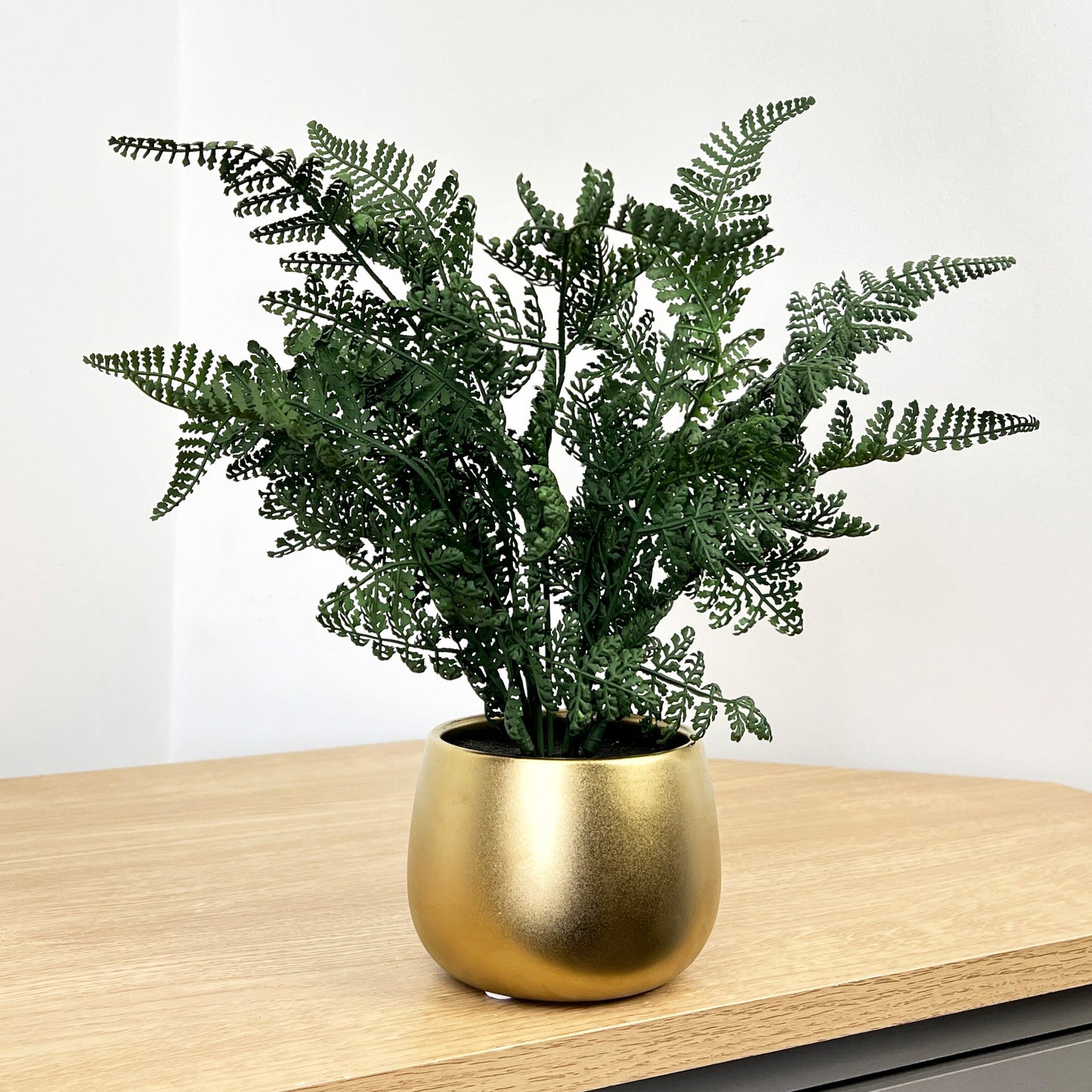 Fern Artificial Plant in Gold Pot