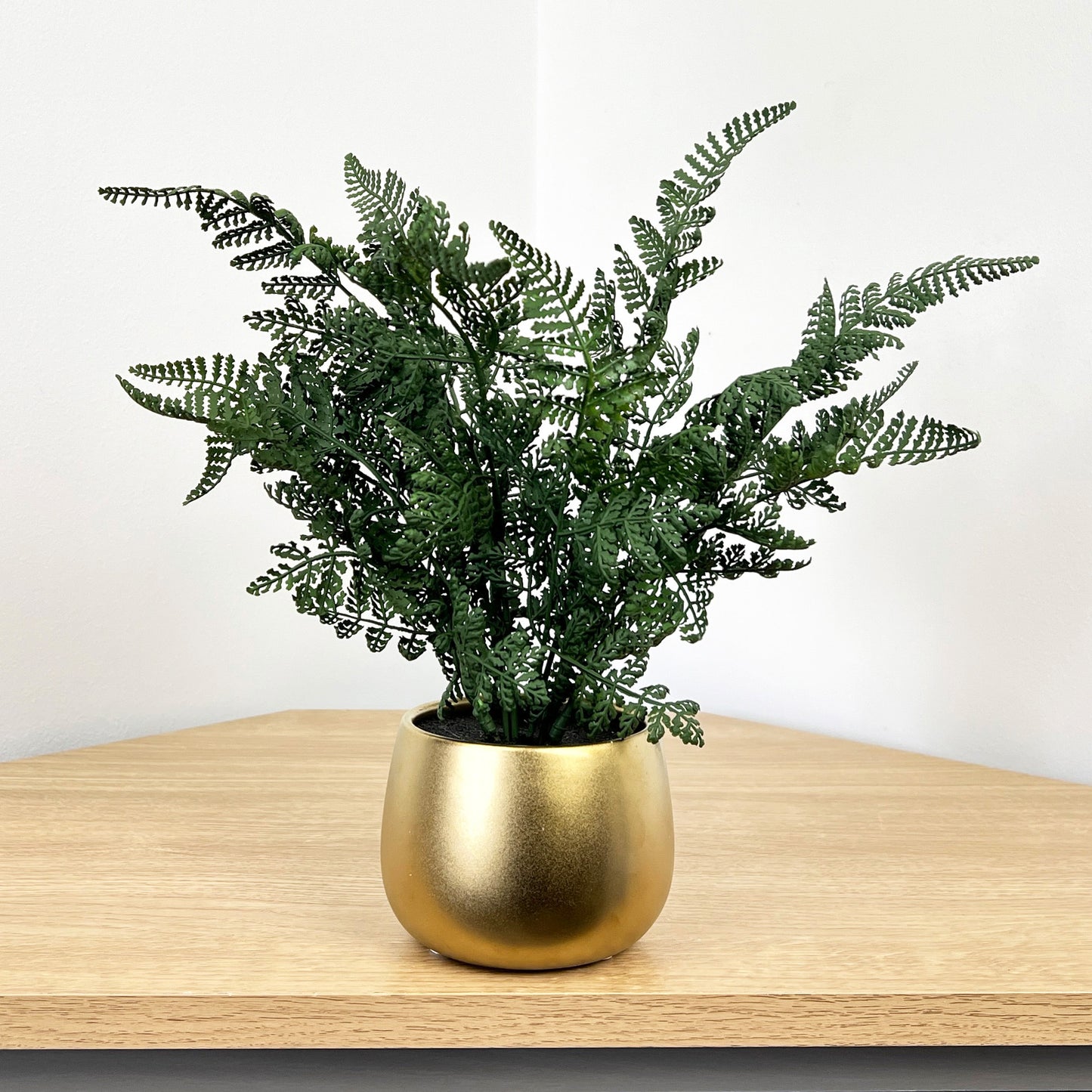 Fern Artificial Plant in Gold Pot