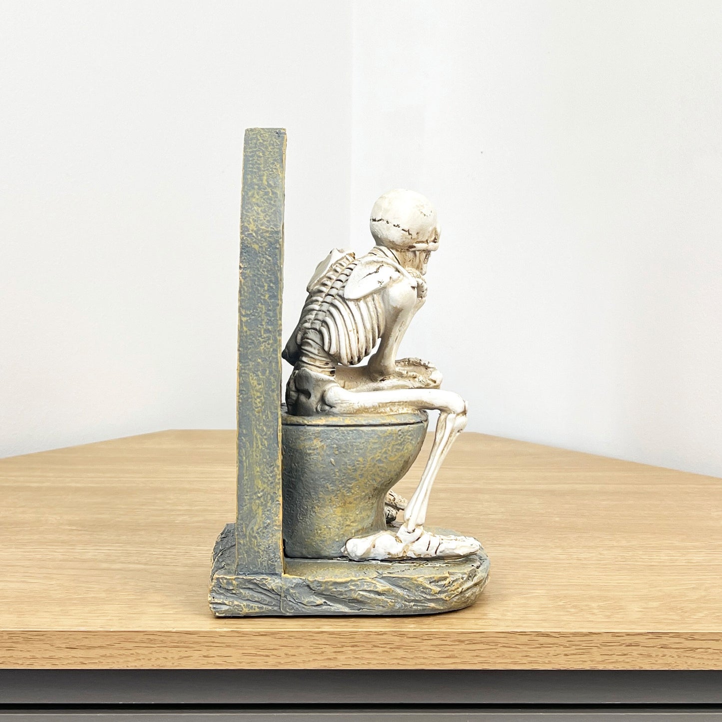 Skeleton on Tombstone Toilet Ornament - Resin