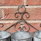 Vintage 3 Pot Wall Mounted Planter – Zinc