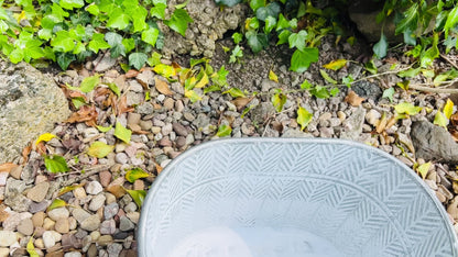 Set of 3 Oval Metal Planters - Chevron Pattern