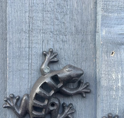 Set of 3 Small Gecko / Lizard Garden Wall Decorations