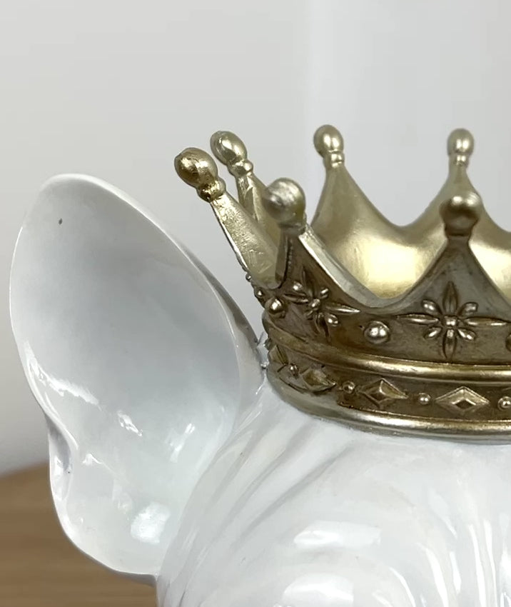 French Bulldog Head wearing Crown Ornament