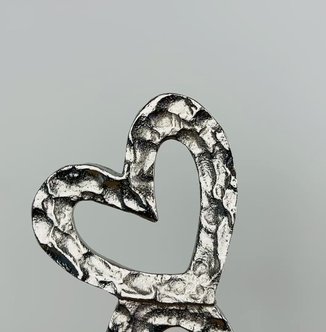 Large Hearts Sculpture on Wood