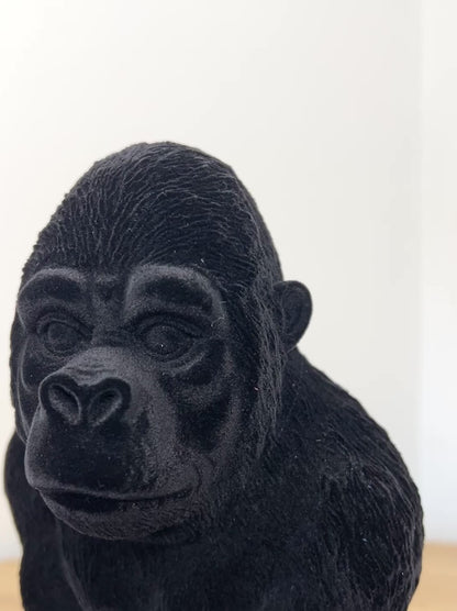 24.5cm Black Gorilla Ornament - Resin