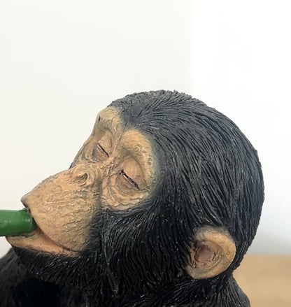 28.5cm Beer Monkey on Crate Ornament - Resin