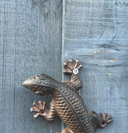 Set of 3 Cast Iron Gecko Wall Decorations