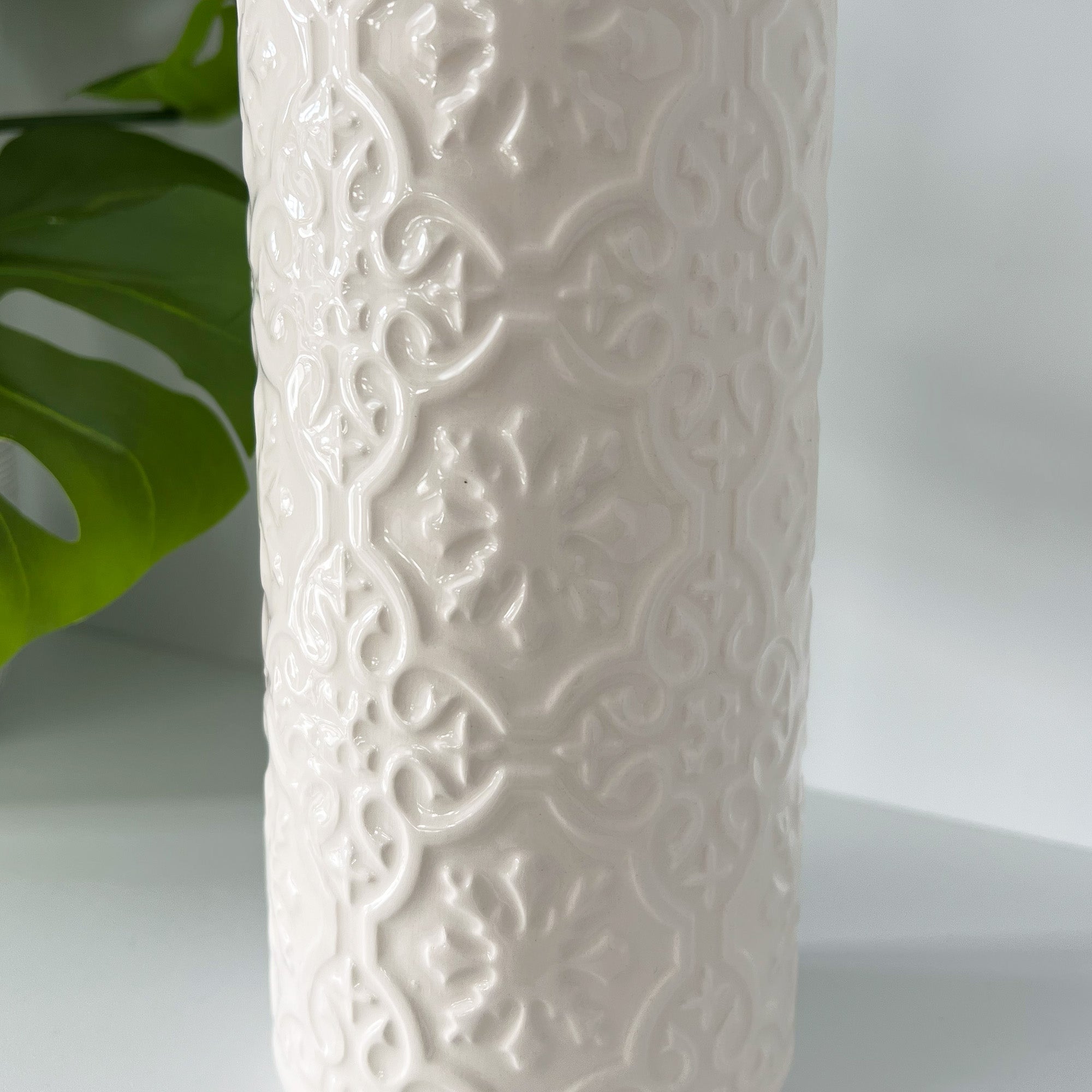 24.5cm Moroccan Tile Pattern Glazed Ceramic Vase