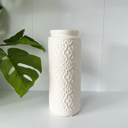 24.5cm Moroccan Tile Pattern Glazed Ceramic Vase